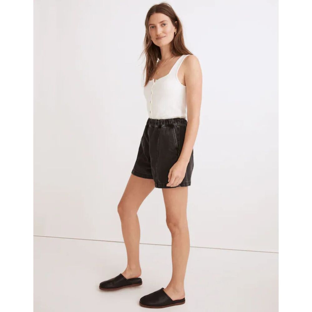 Denim Easy Pull-On Shorts in Lunar Wash Size Small